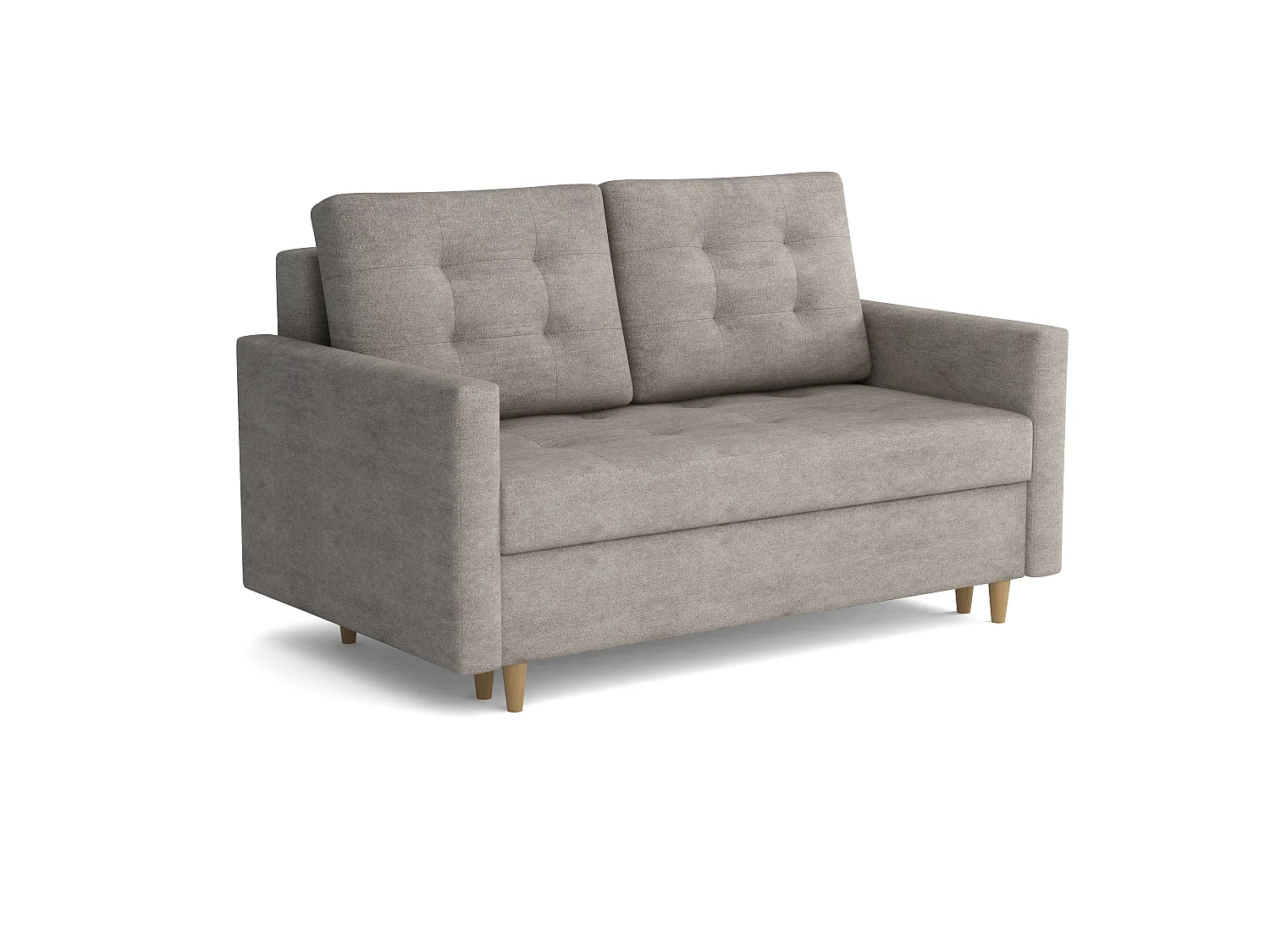 MONDIAL TISSUS - Canapé 2 places fixe - 155 x 90 x 98 cm - Gris taupe