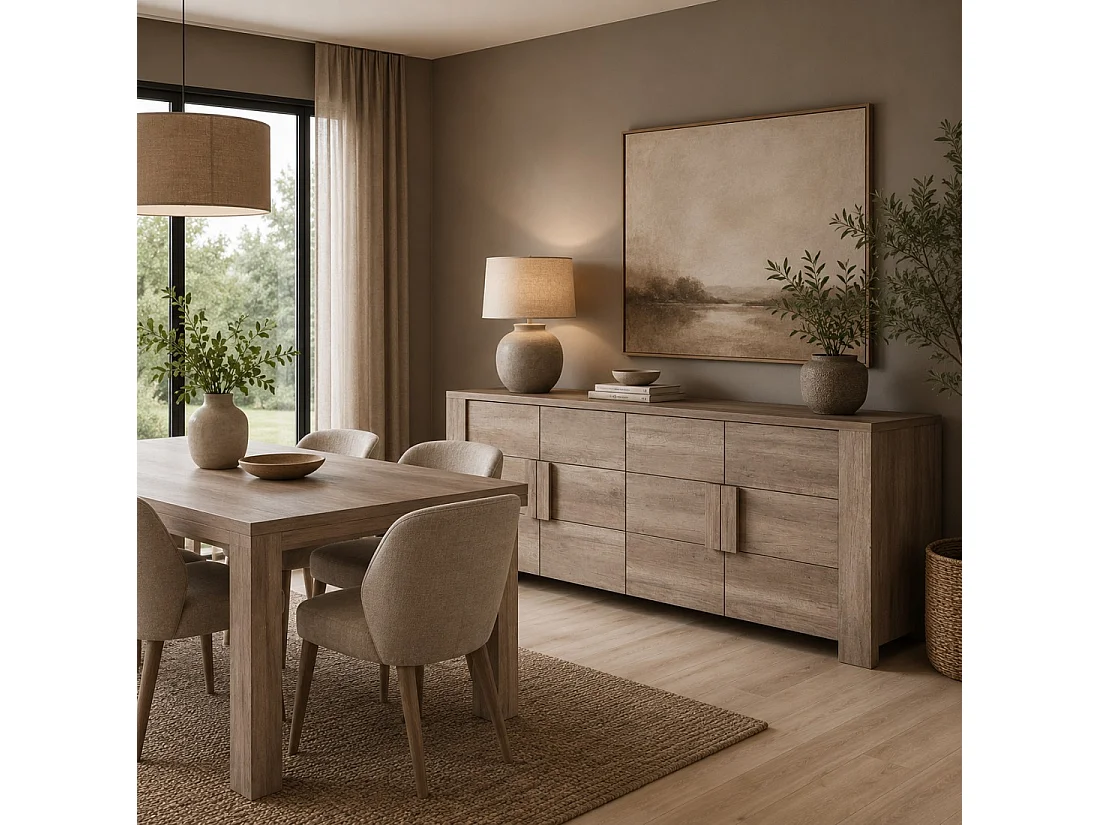 Grand buffet FARRA – 4 porte – Rovere Dab Canyon – 216 x 85 x 47 cm
