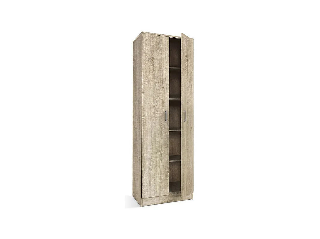 Armoire REY – 2 portes – 80×180 cm – Chêne clair – Style scandinave