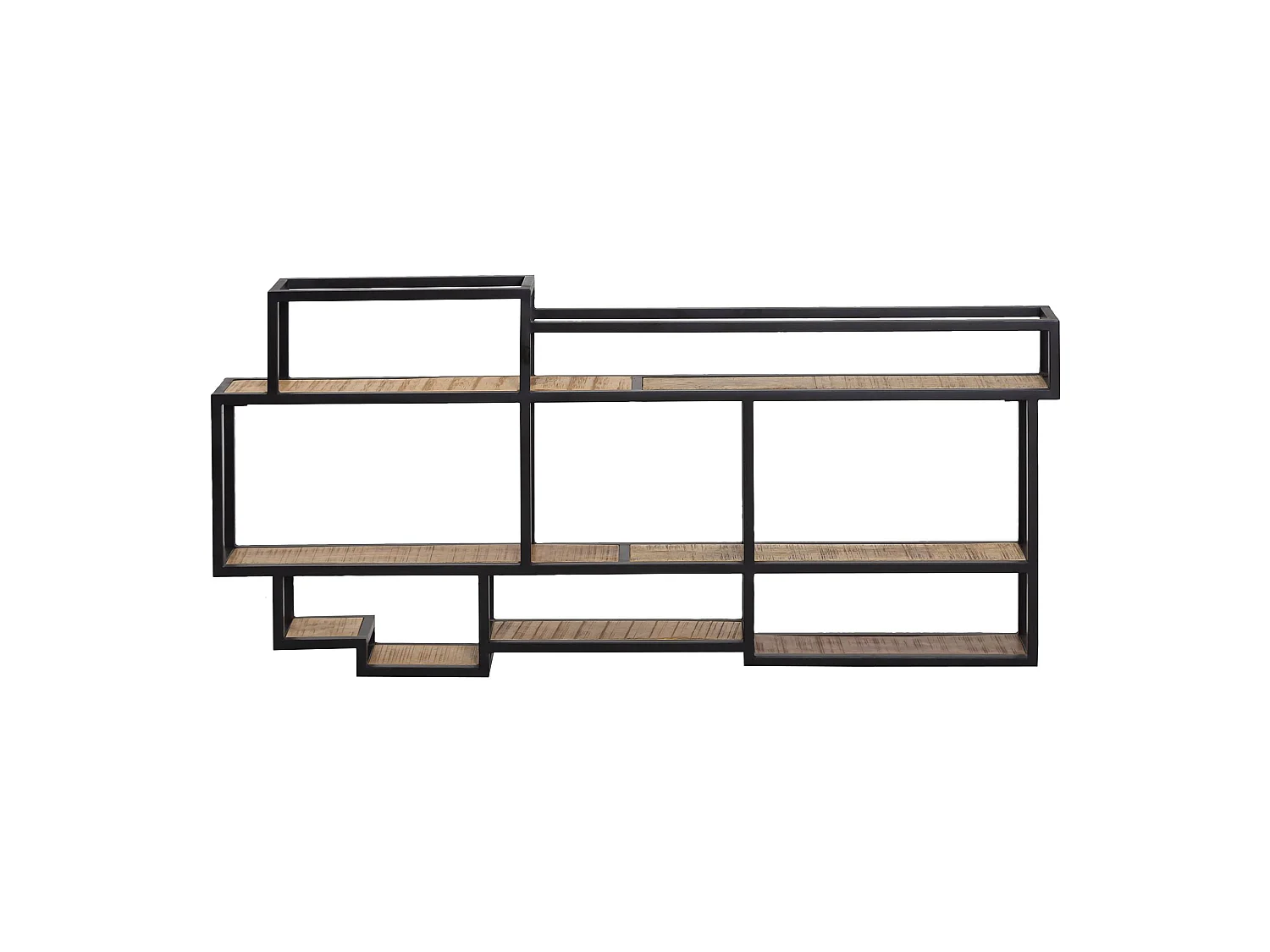 Etagère murale en bois de manguier et métal Jacynthe