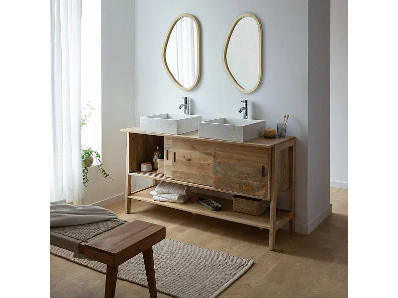 Meuble sous vasque en bois de manguier 145 cm Nour