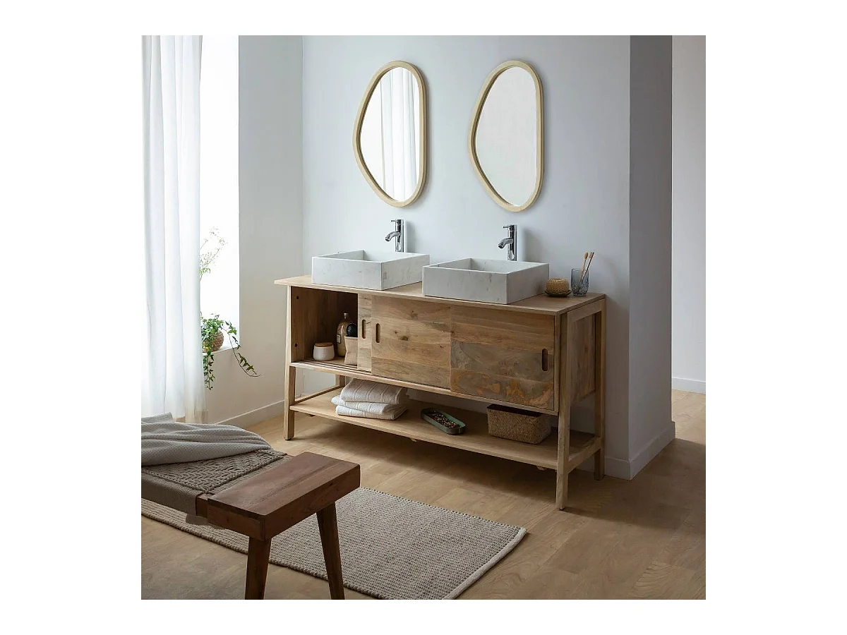 Meuble sous vasque en bois de manguier 145 cm Nour