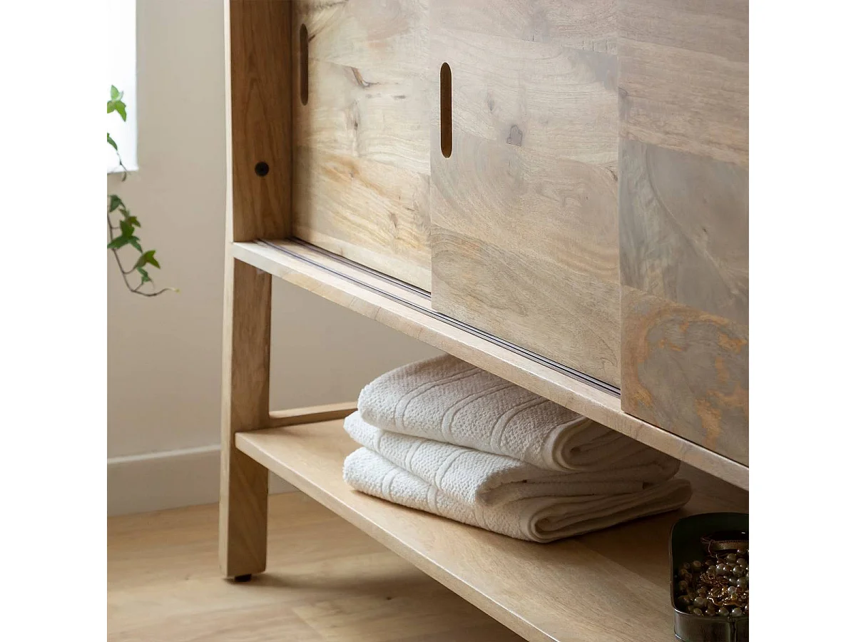 Meuble sous vasque en bois de manguier 145 cm Nour