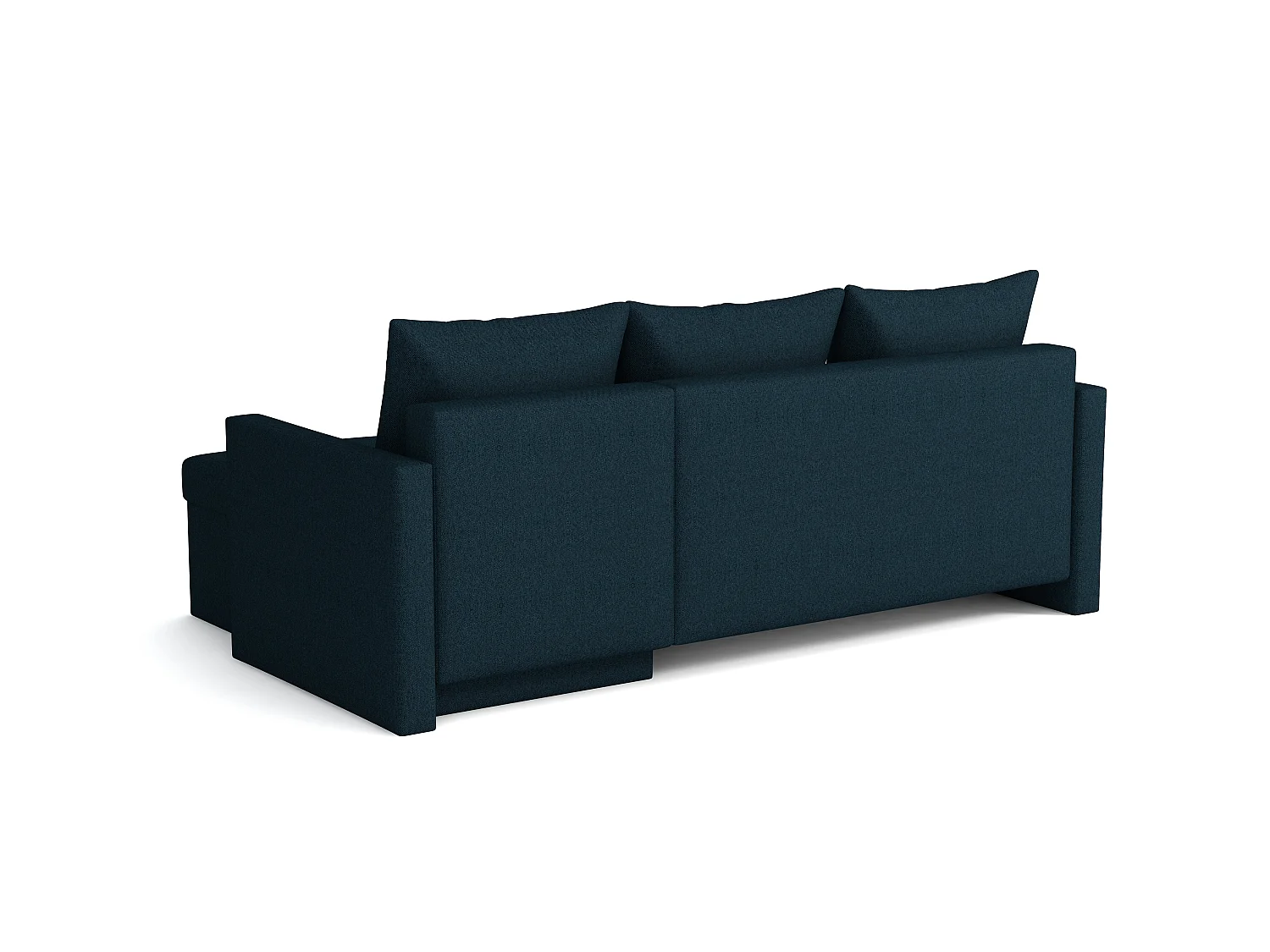 MONDIAL TISSUS - Canapé d'angle  convertible - 146 x 98 x 224 cm - Bleu nuit