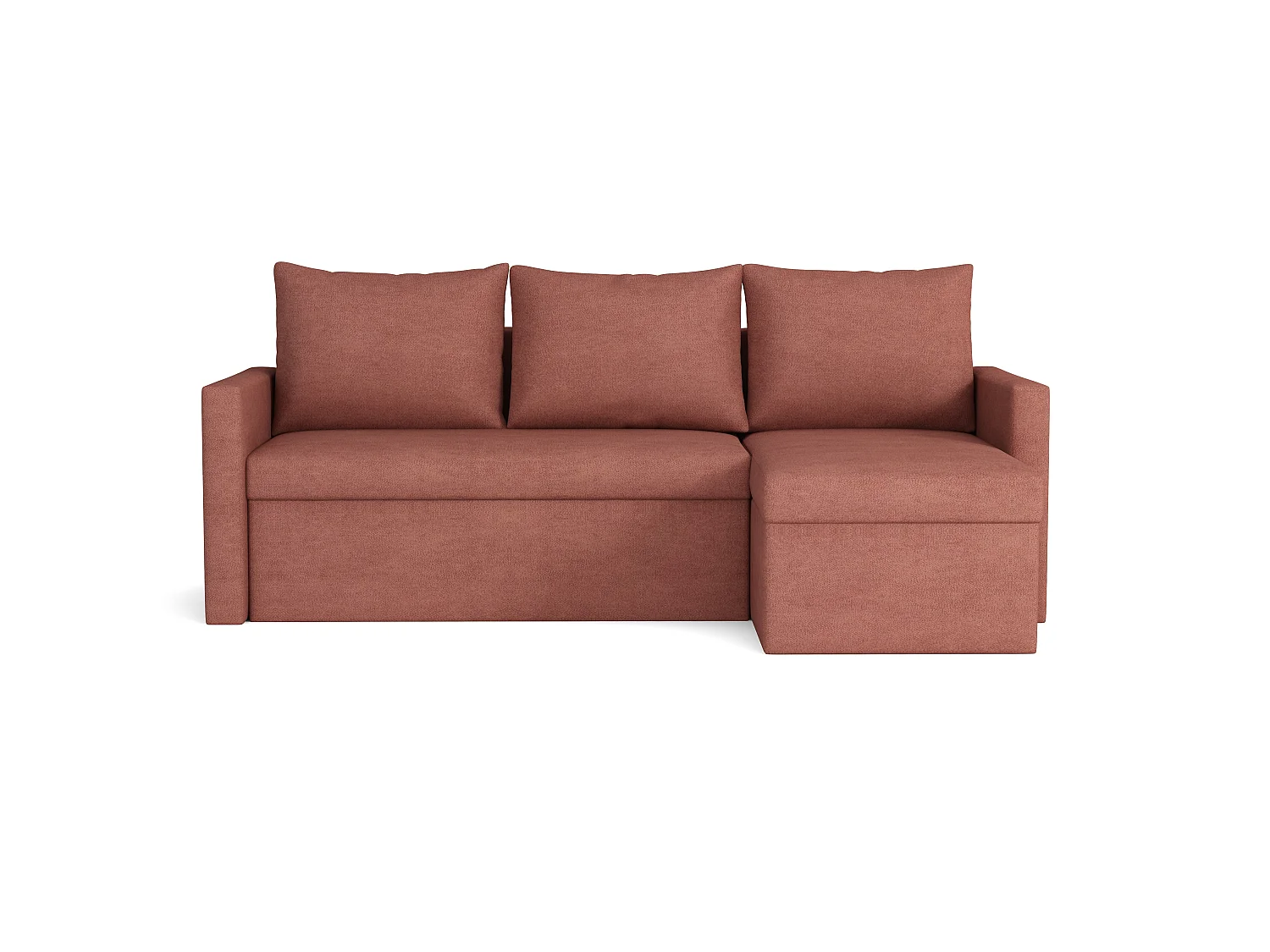 MONDIAL TISSUS - Canapé d'angle  convertible - 146 x 98 x 224 cm - Saumon