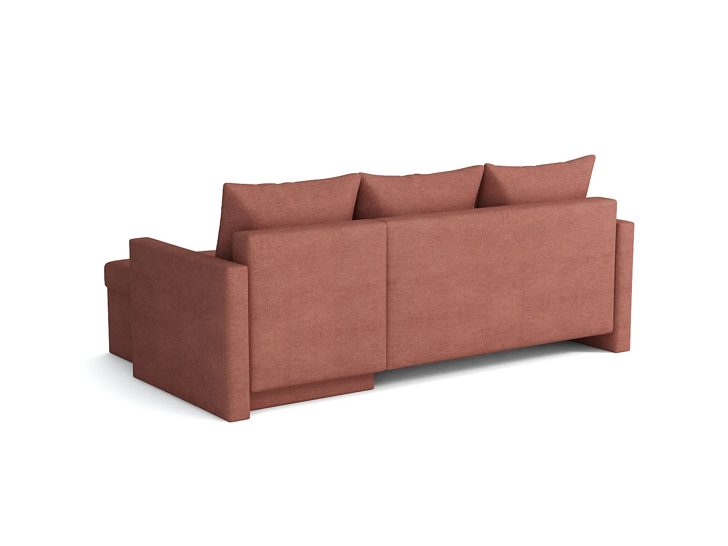 MONDIAL TISSUS - Canapé d'angle  convertible - 146 x 98 x 224 cm - Saumon