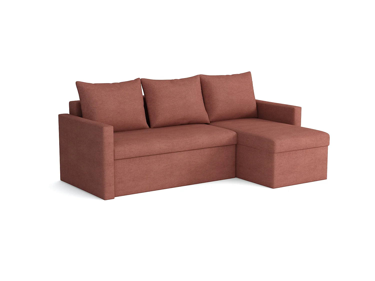 MONDIAL TISSUS - Canapé d'angle  convertible - 146 x 98 x 224 cm - Saumon