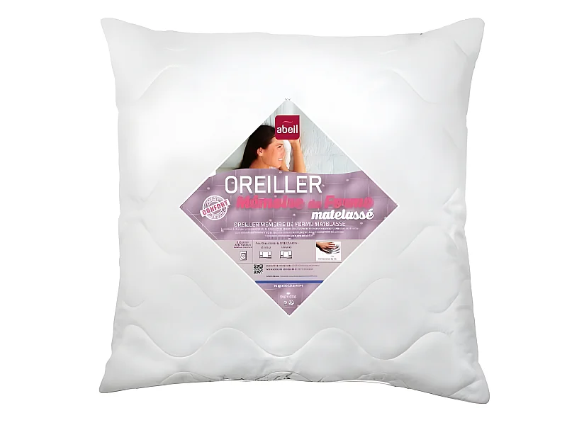 ABEIL Gestepptes MemorySchaumKissen 60 x 60 cm weiß