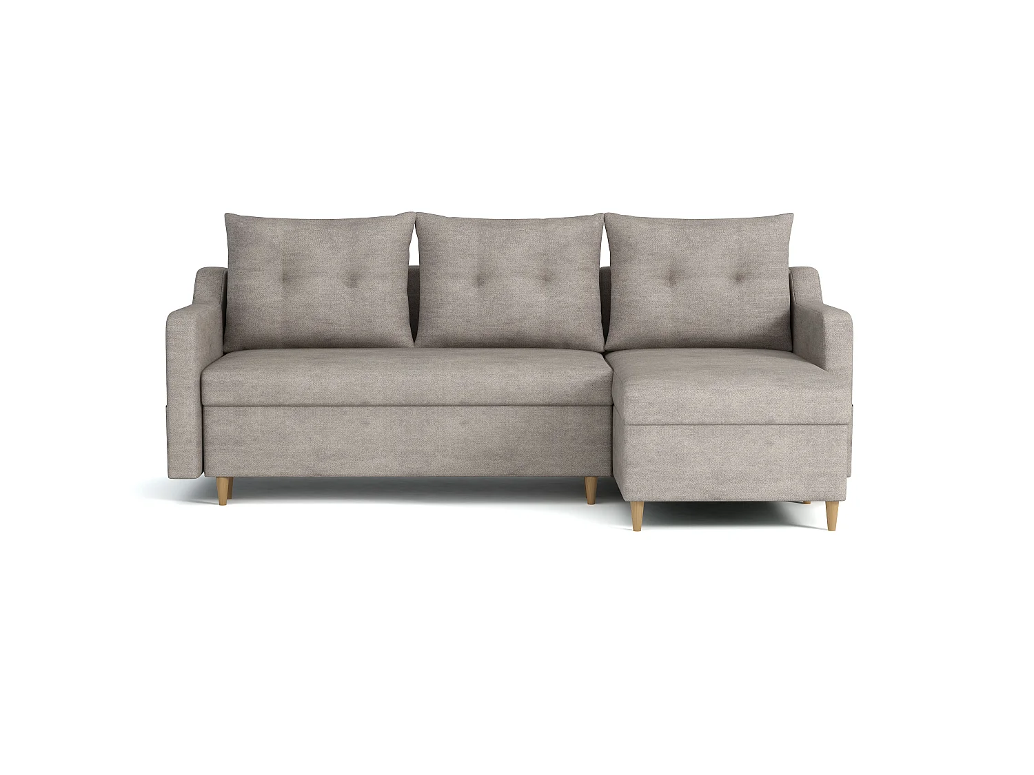 MONDIAL TISSUS - Canapé d'angle  convertible - 146 x 98 x 224 cm - Gris Uni