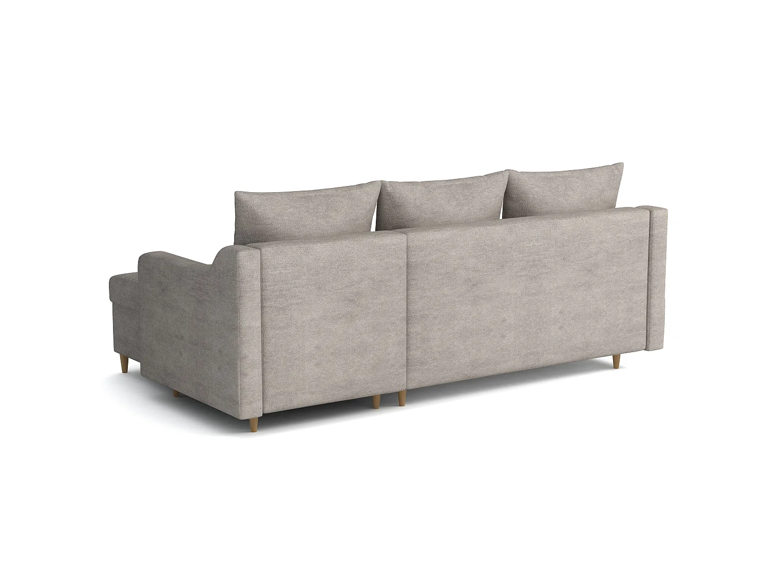 MONDIAL TISSUS - Canapé d'angle  convertible - 146 x 98 x 224 cm - Gris Uni