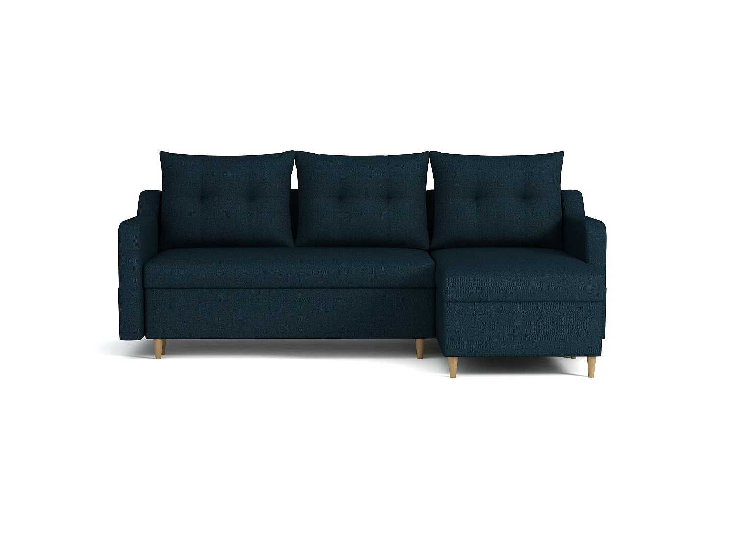 MONDIAL TISSUS - Canapé d'angle  convertible - 146 x 98 x 224 cm - Bleu nuit