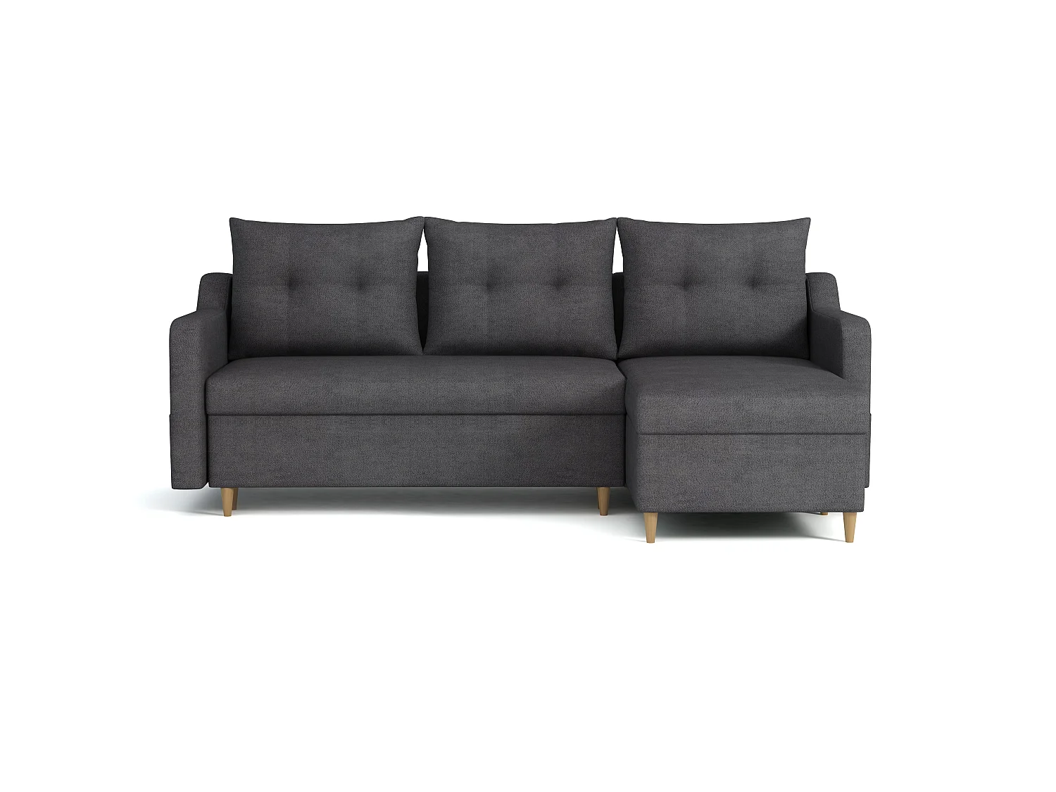 MONDIAL TISSUS - Canapé d'angle  convertible - 146 x 98 x 224 cm - Gris foncé