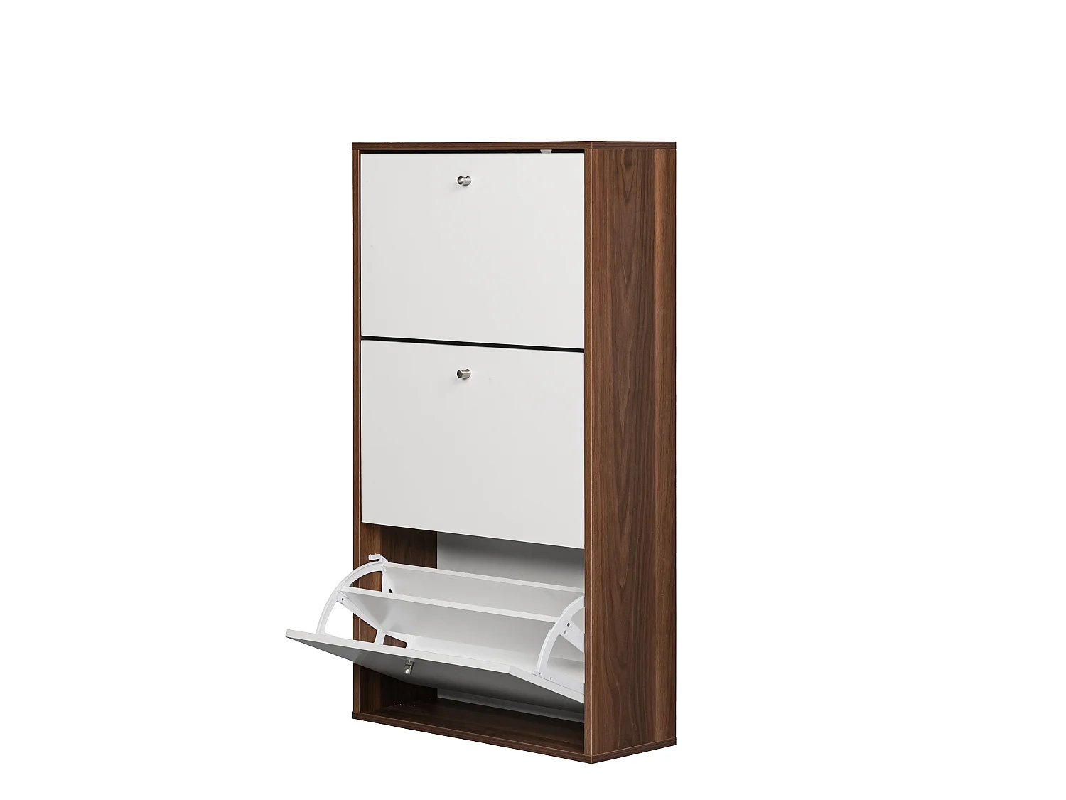 Organize Meuble de Rangement a Chaussure 18 Paires - Armoire Etagere Grande Capacité pour Entree, Couloir - MDF Style Bois - L63xP24xH113 cm - Blanc