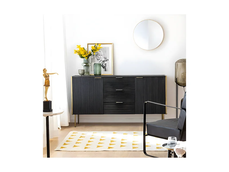 Buffet en bois de manguier et métal doré Ange