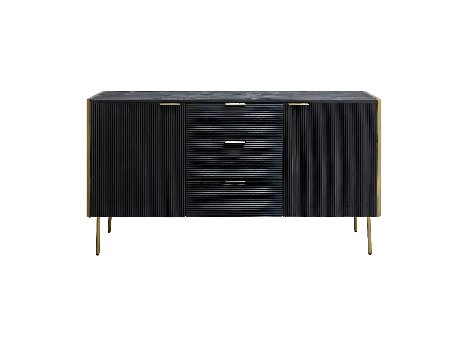 Buffet en bois de manguier et métal doré Ange