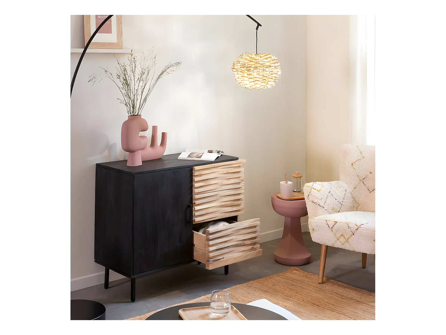 Petit buffet en bois de manguier Tino