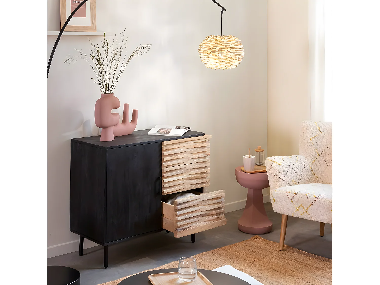 Petit buffet en bois de manguier Tino