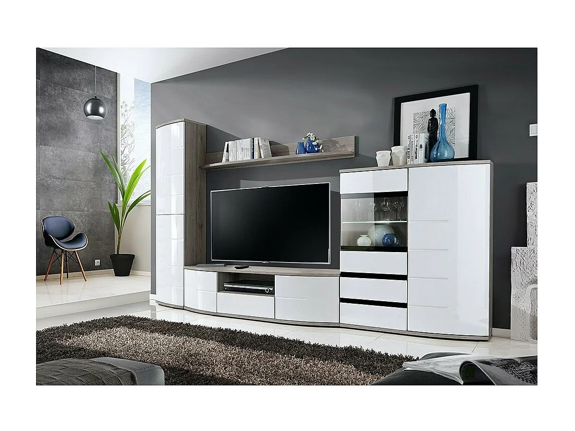 Étagère design NOUK – 150 cm – Effet chêne San Remo – Rangement mural moderne