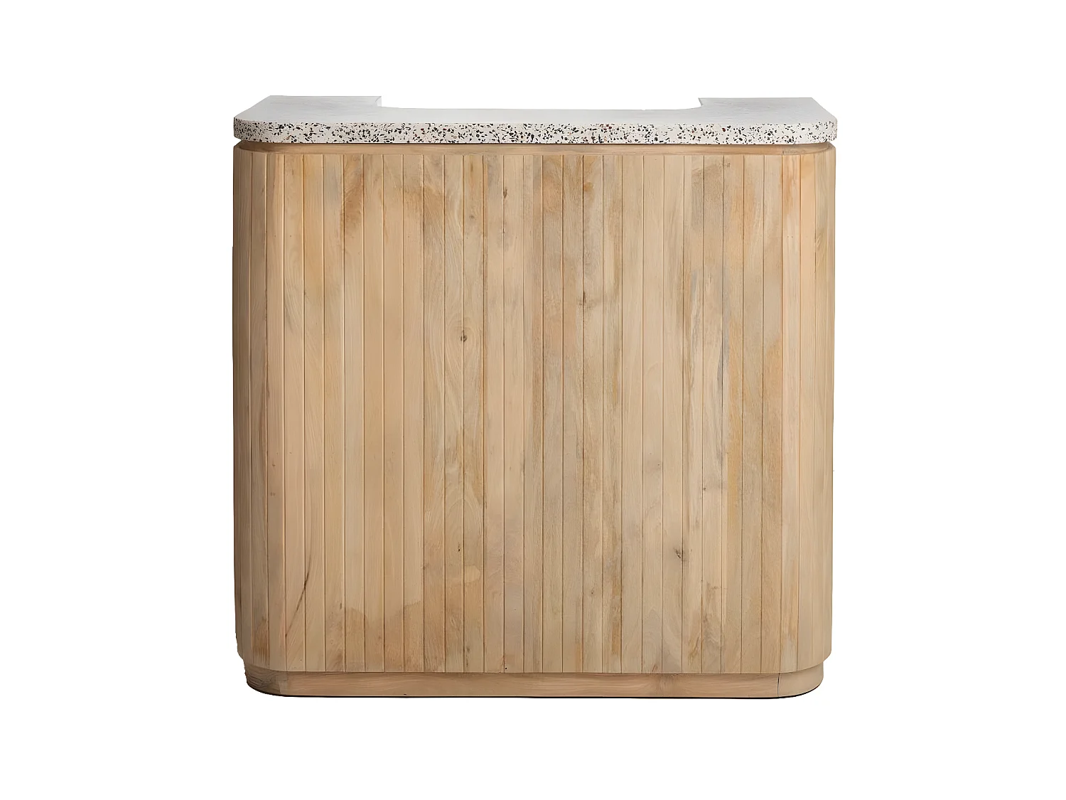 Barra de madera de mango y terrazo Lou con almacenamiento - Estilo contemporáneo - Envío gratis