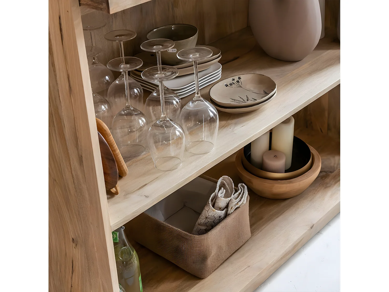 Meuble bar en bois de manguier et terrazzo Lou