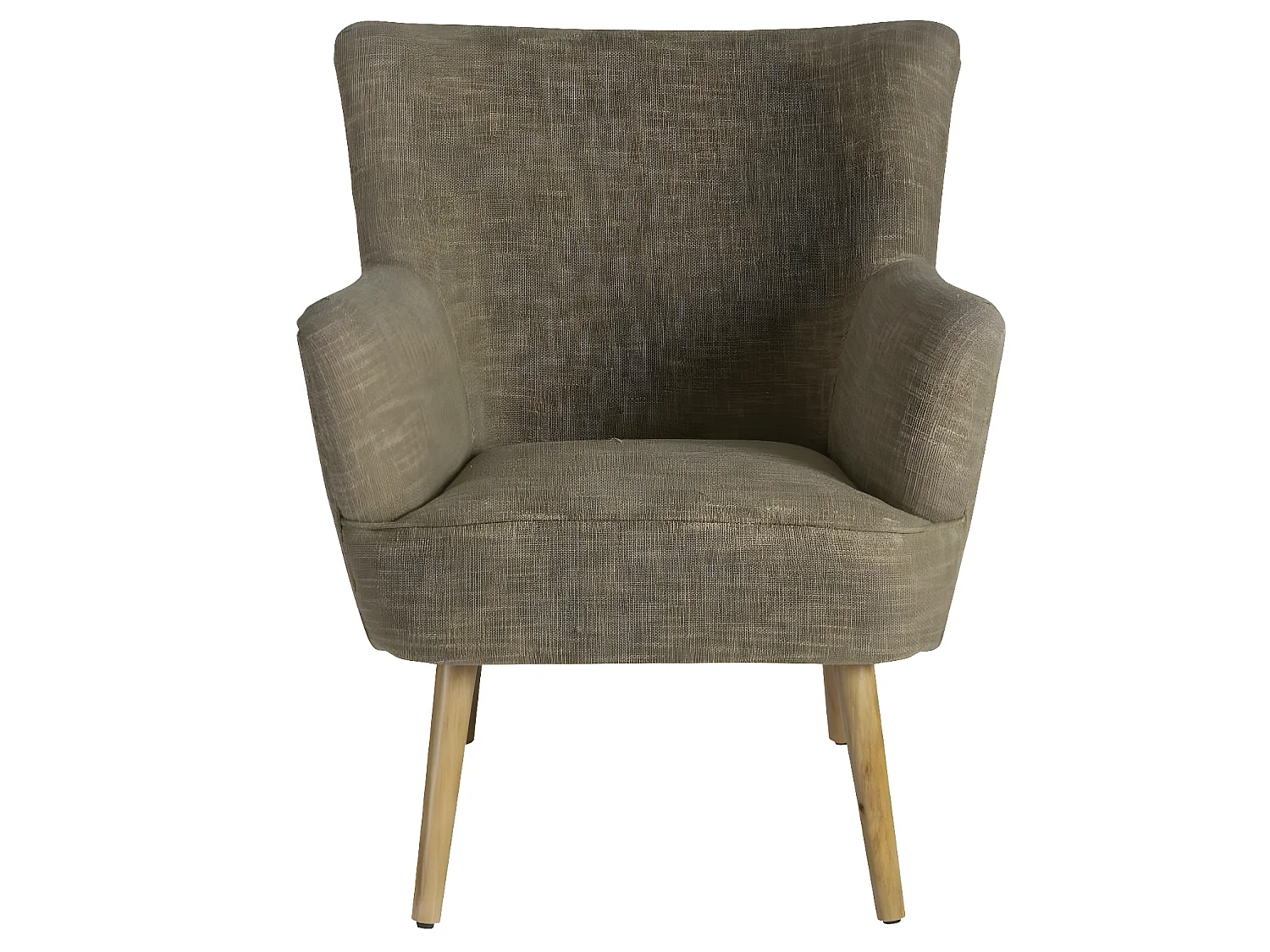 Sillón de algodón caqui con almacenamiento Castille - Made in Meubles