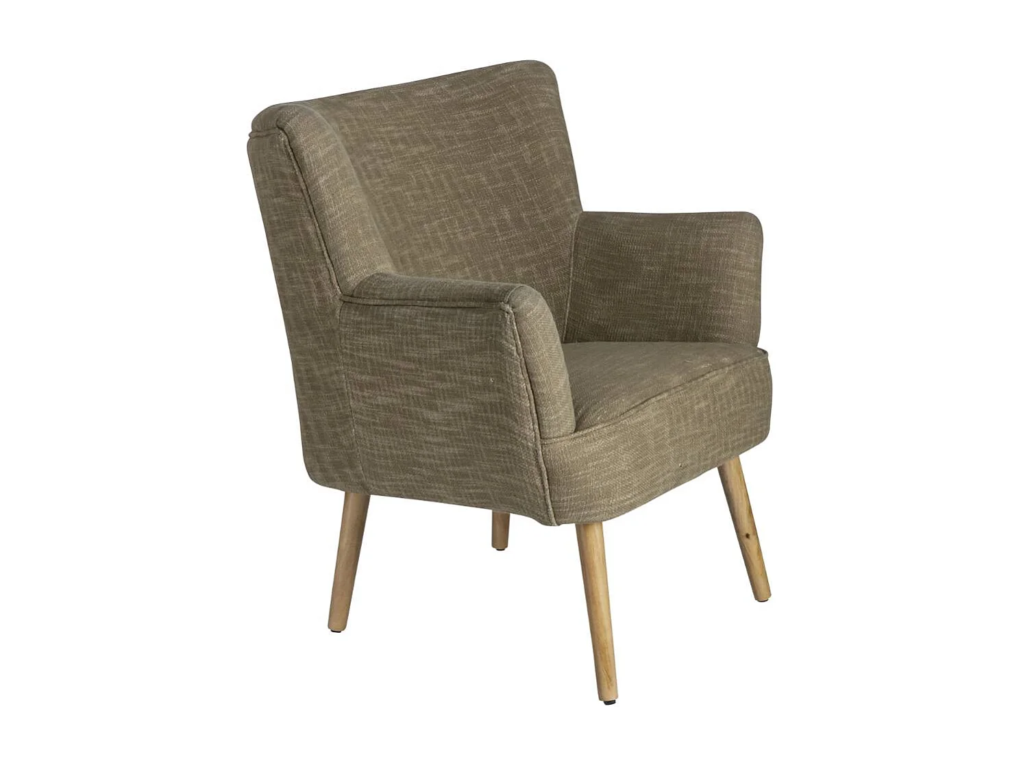 Sillón de algodón caqui con almacenamiento Castille - Made in Meubles