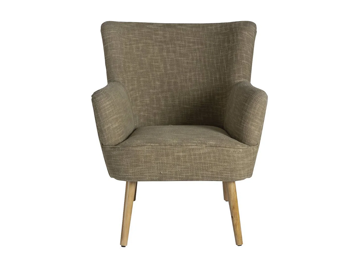 Sillón de algodón caqui con almacenamiento Castille - Made in Meubles