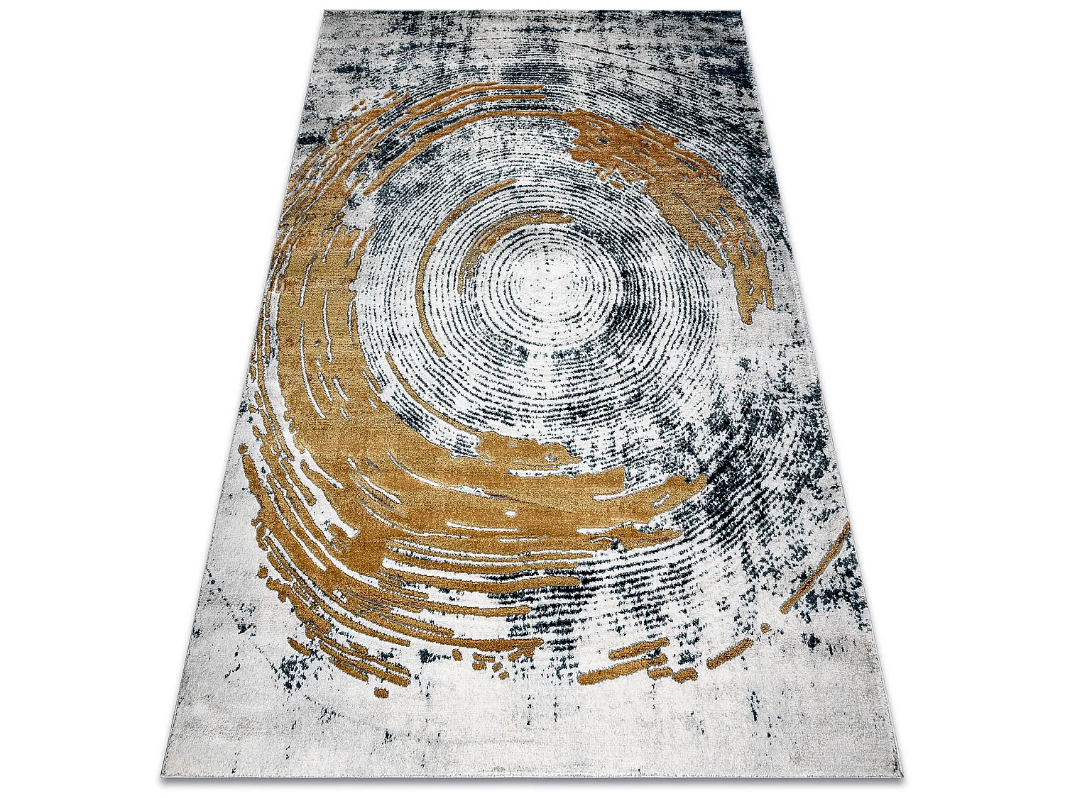 Tapijt EMERALD exclusief 1024 glamour, stijlvol abstractie blauw / gou 160x220 cm