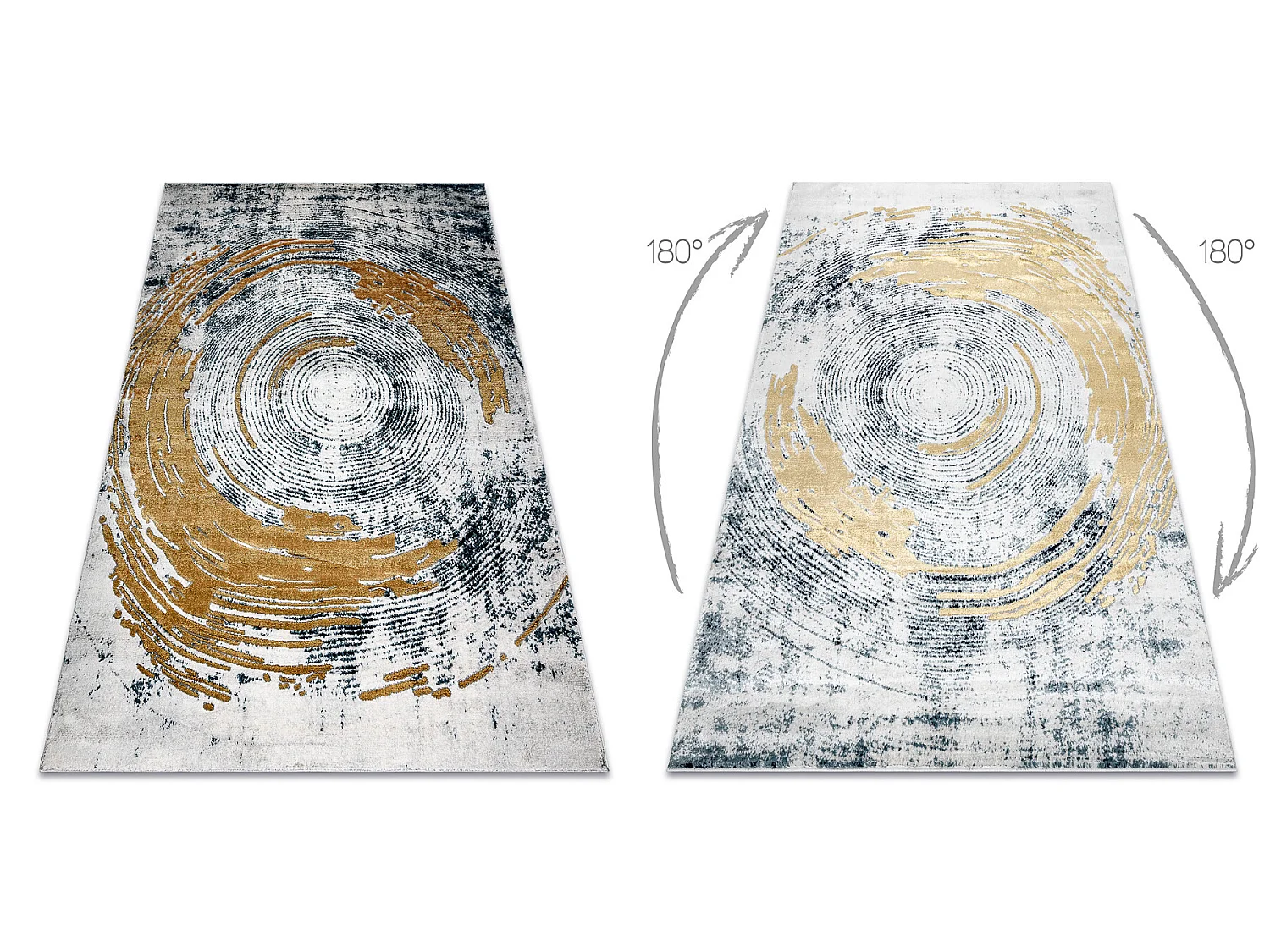 Tapijt EMERALD exclusief 1024 glamour, stijlvol abstractie blauw / gou 160x220 cm