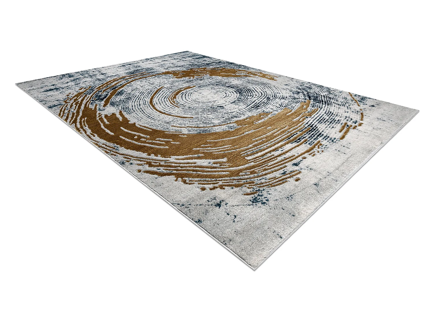 Tapijt EMERALD exclusief 1024 glamour, stijlvol abstractie blauw / gou 160x220 cm