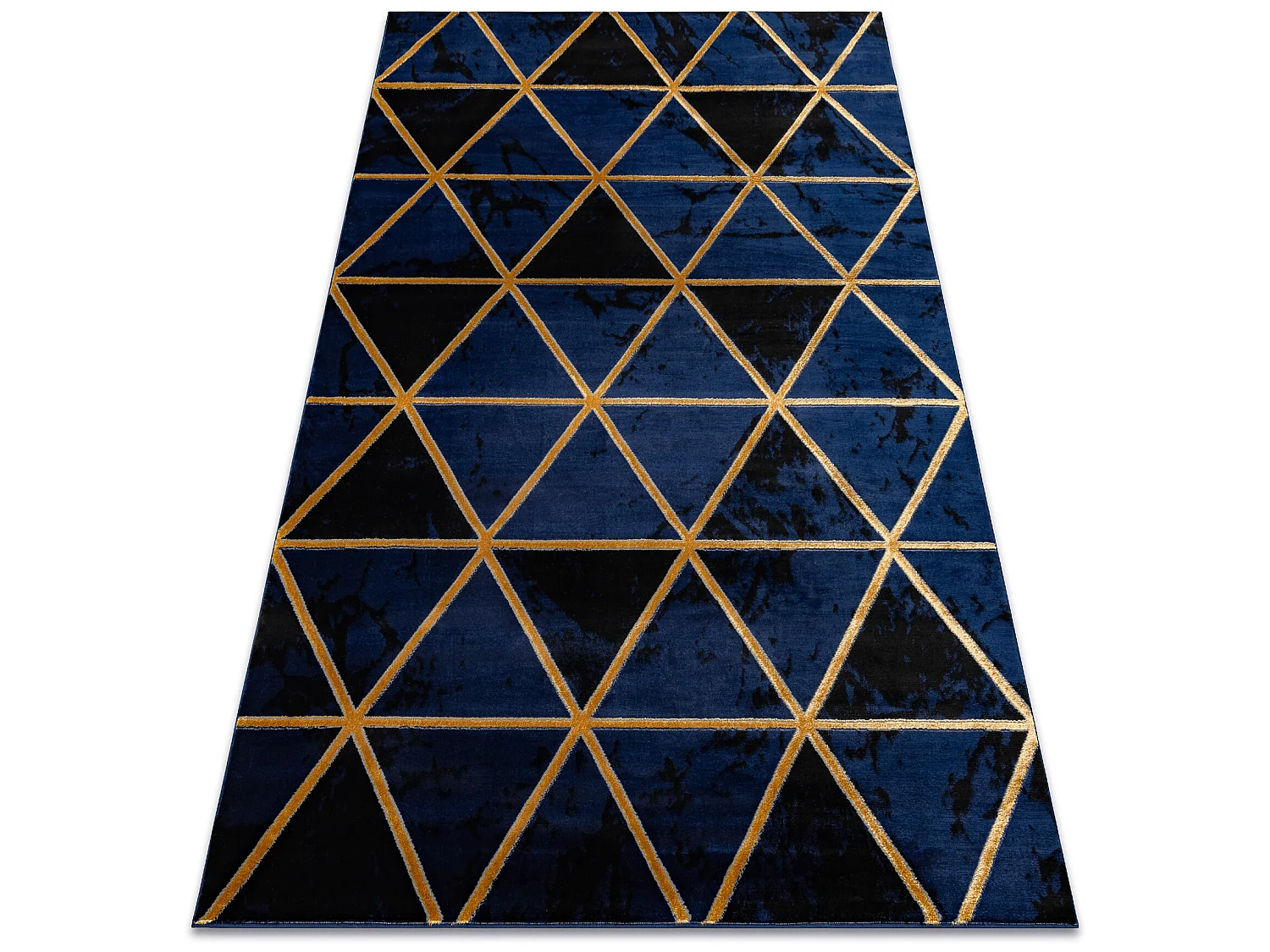 Exklusiv EMERALD Teppich 1020 glamour, stilvoll Marmor, Dreiecke dunke 80x150 cm