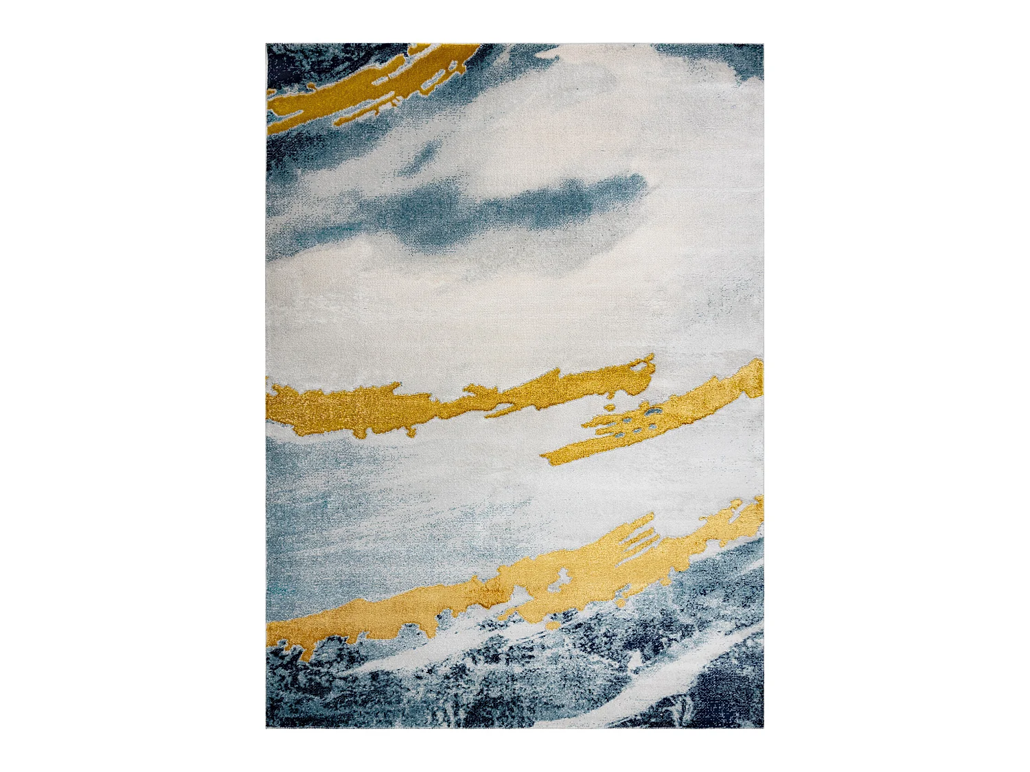 Tapijt EMERALD exclusief 1023 glamour, stijlvol abstractie blauw / gou 120x170 cm