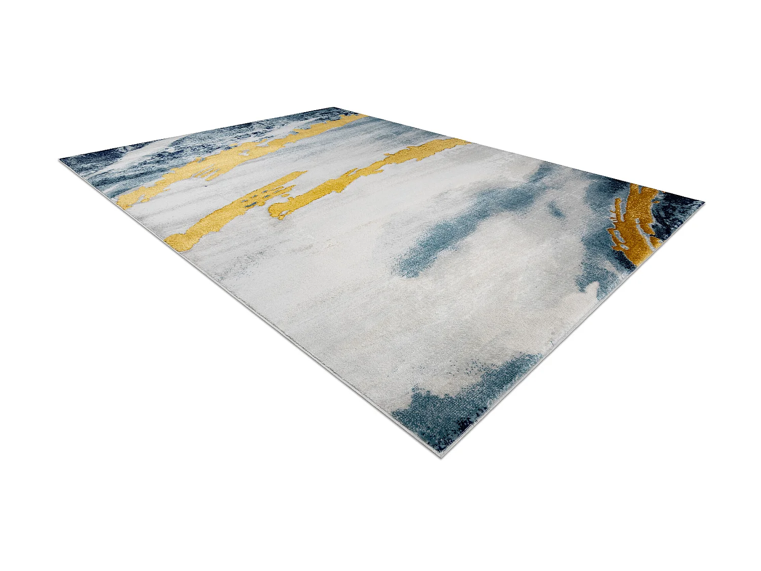 Tapijt EMERALD exclusief 1023 glamour, stijlvol abstractie blauw / gou 120x170 cm