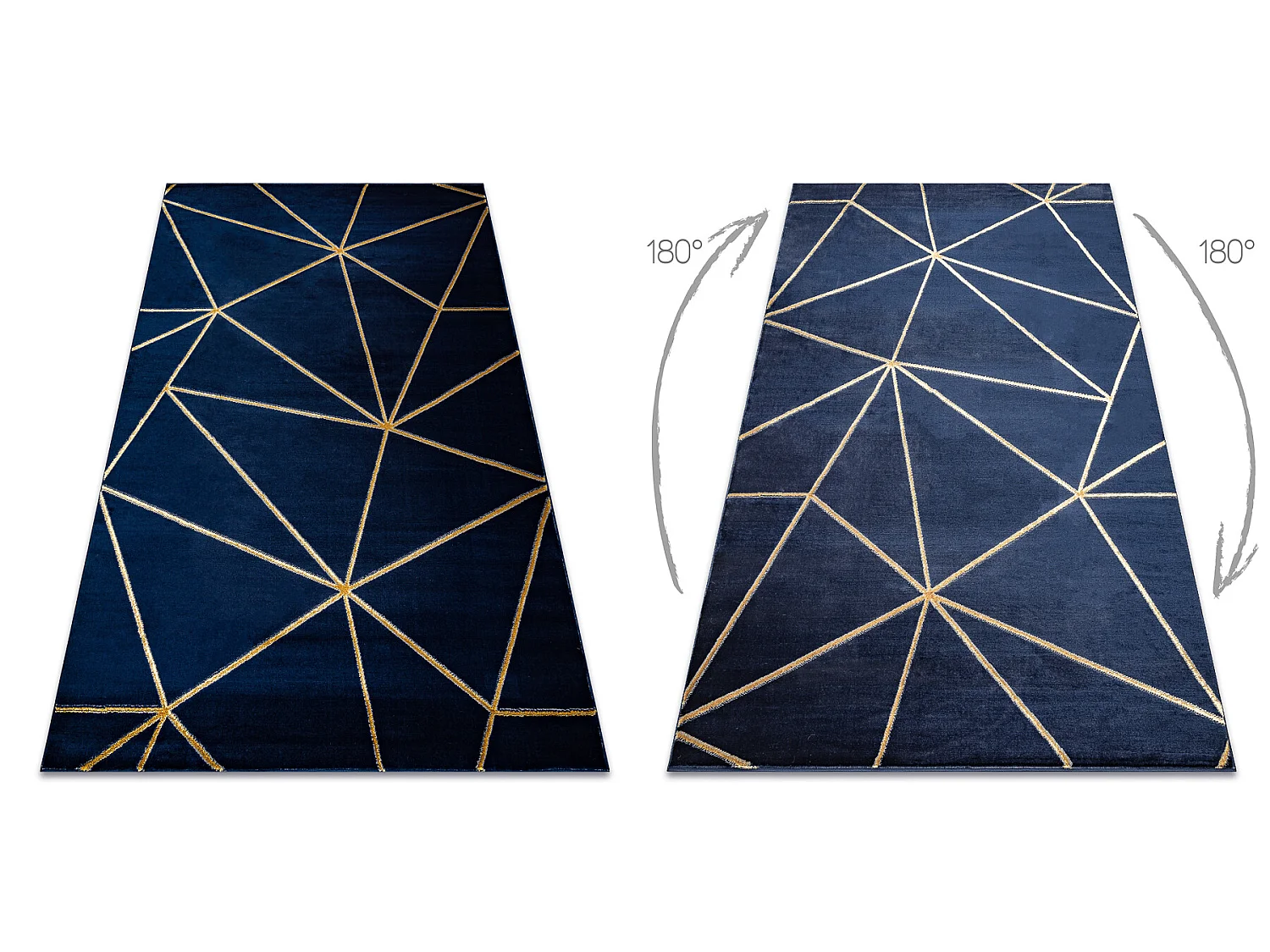 Tapis EMERALD exclusif 1013 glamour, élégant géométrique blu scuro 140x190 cm