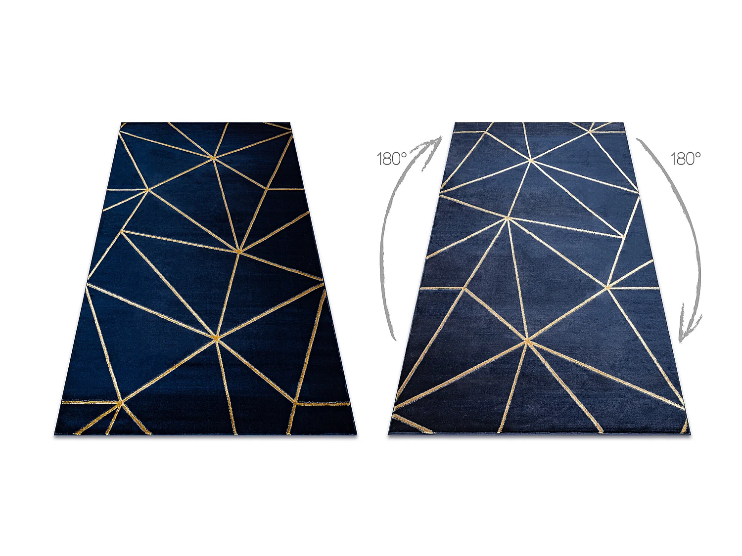 Tapijt EMERALD exclusief 1013 glamour, stijlvol geometrisch marineblau 140x190 cm