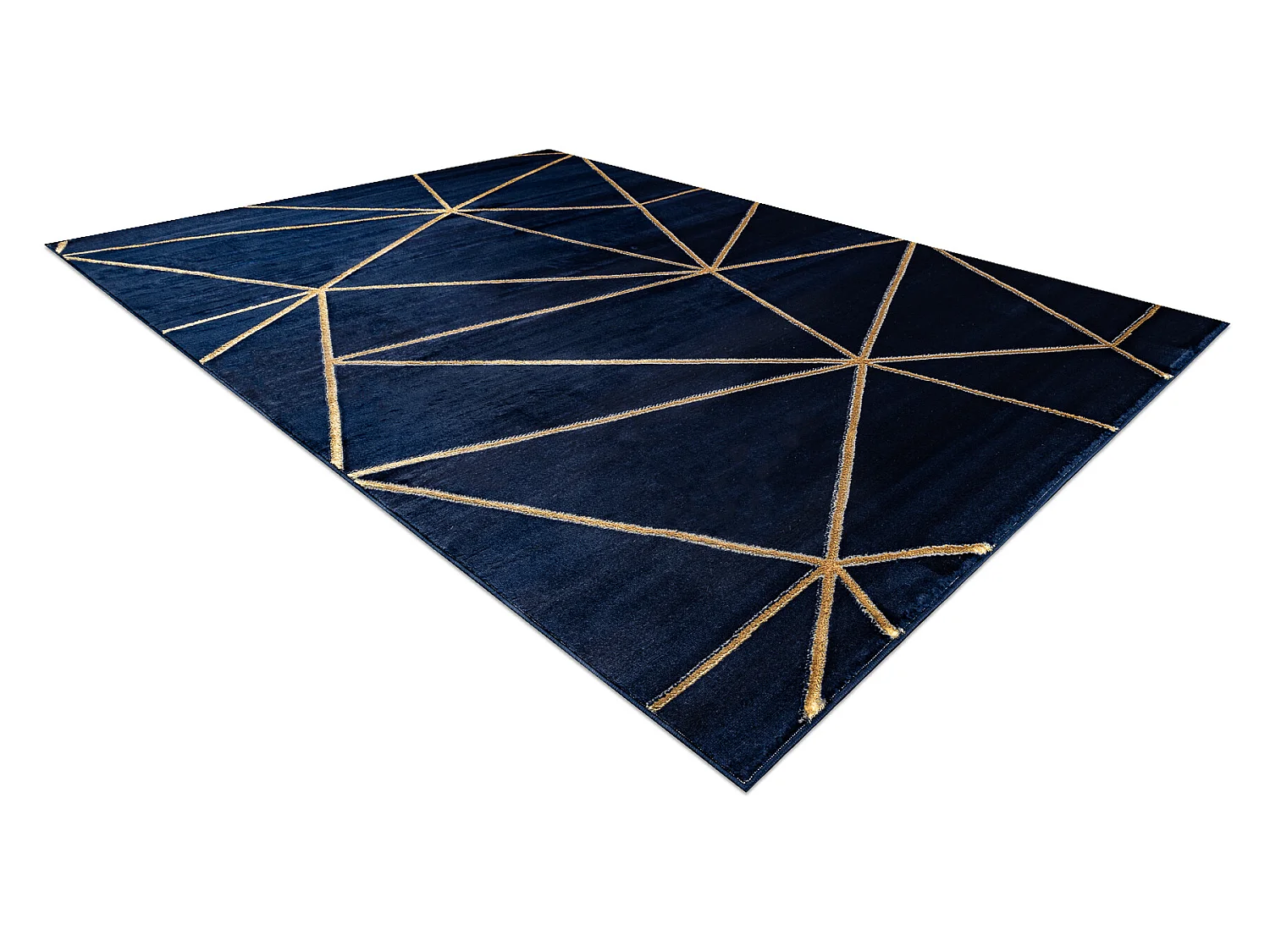 Dywan EMERALD ekskluzywny 1013 glamour, stylowy geometryczny granatowy 80x150 cm