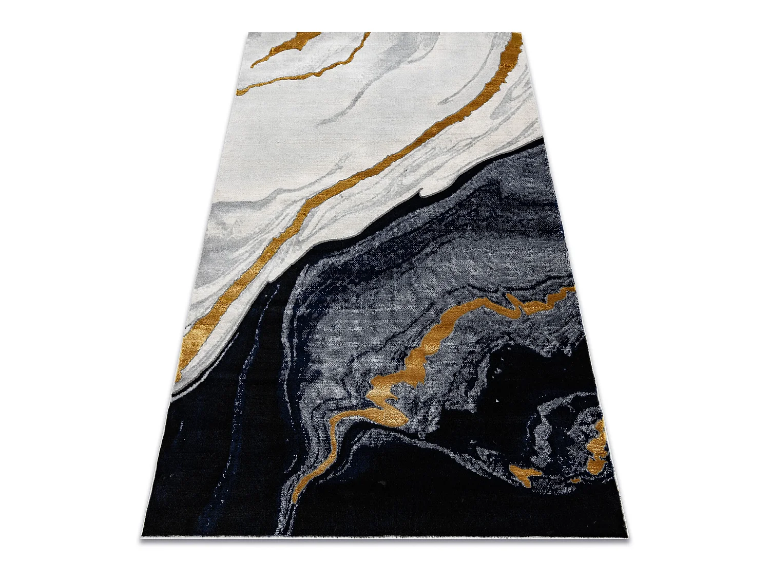 Tapis EMERALD exclusif 1017 glamour, élégant marbre blu scuro / or 140x190 cm