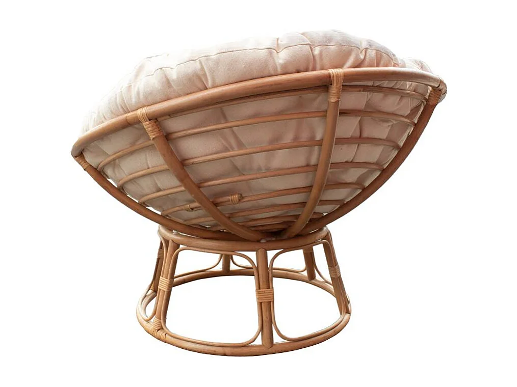 Sillón papasan reclinable de ratán con cojín Rattan - Marrón