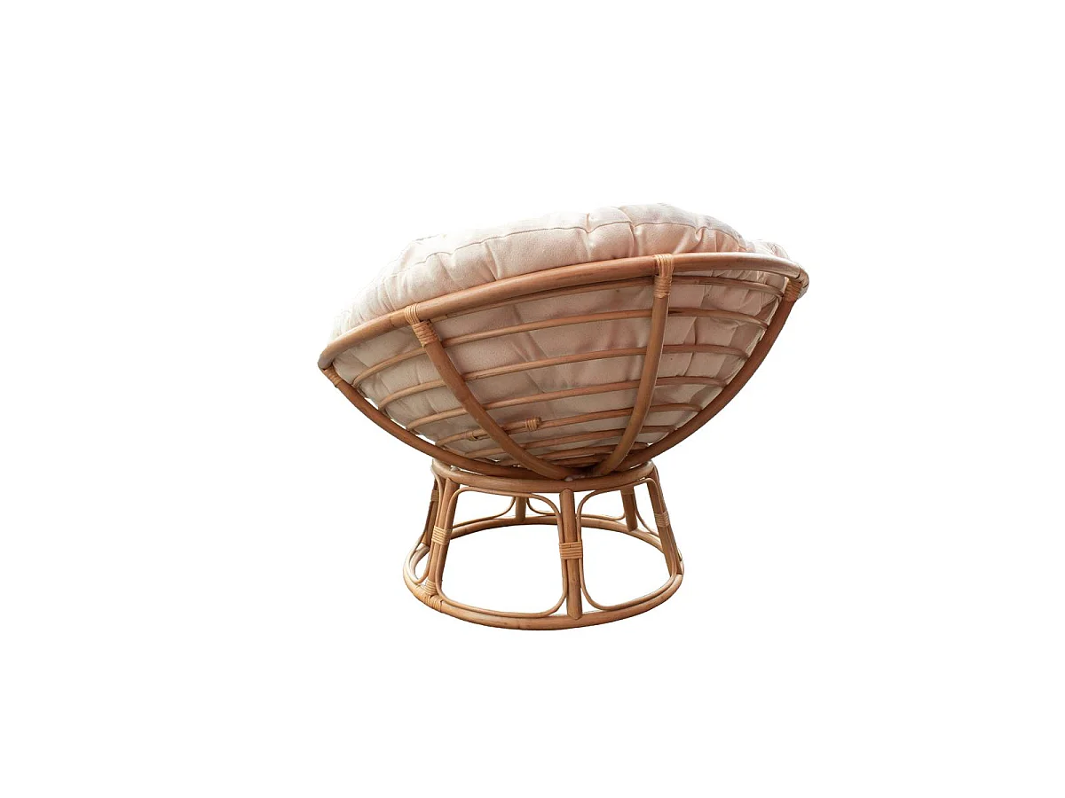 Fauteuil papasan en rotin avec coussin Rattan