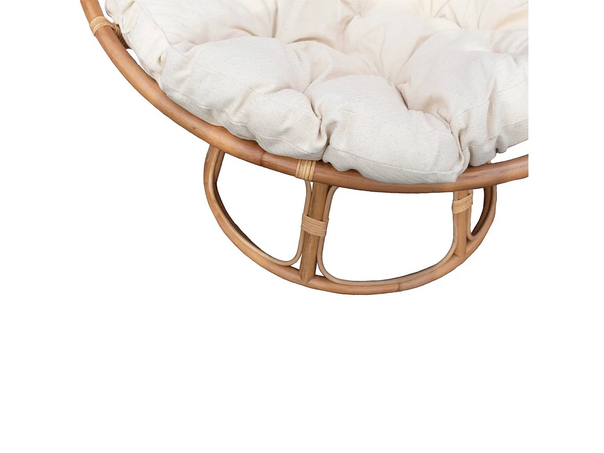 Fauteuil papasan en rotin avec coussin Rattan