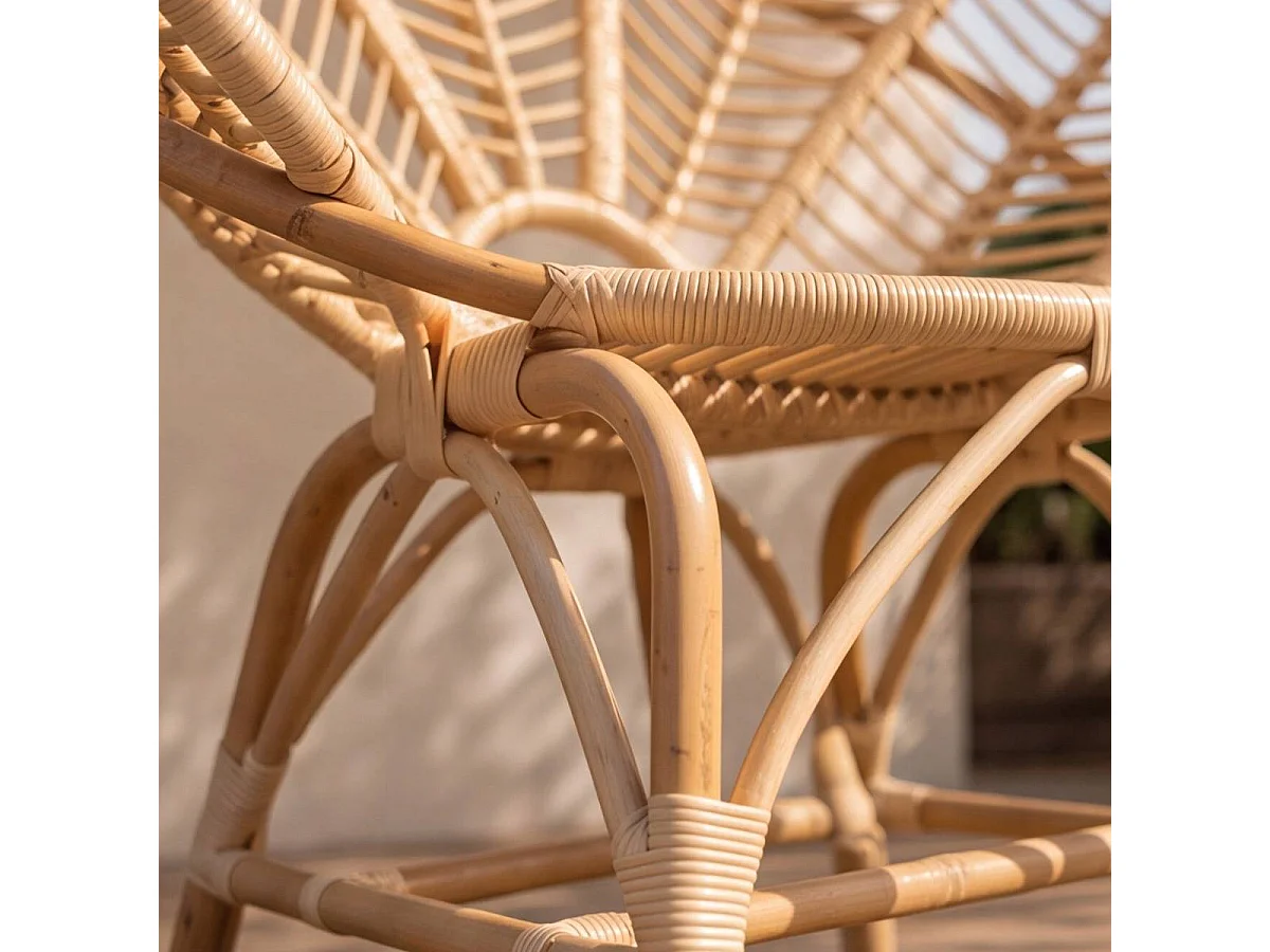 Fauteuil de jardin en rotin fleur Rattan