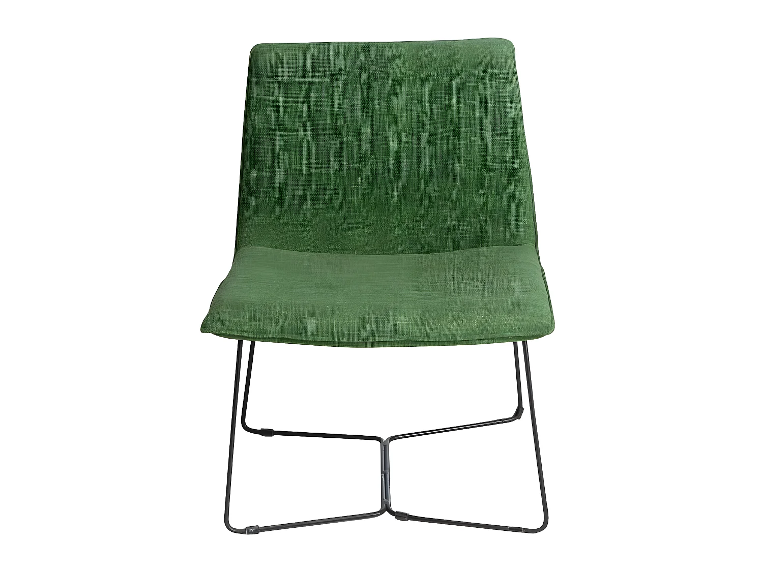 Fauteuil en tissu vert et métal Isaure