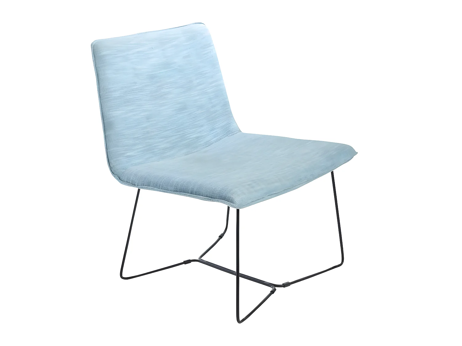 Fauteuil en tissu bleu et métal Isaure