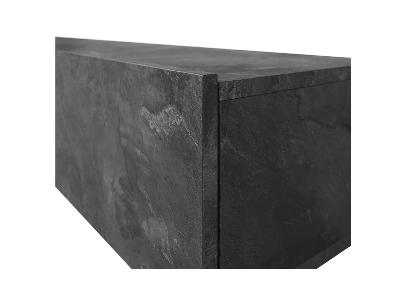 Mueble TV XL RAMOS 270 cm – Gris efecto pizarra – 3 puertas abatibles + 3 nichos – Para colocar o colgar