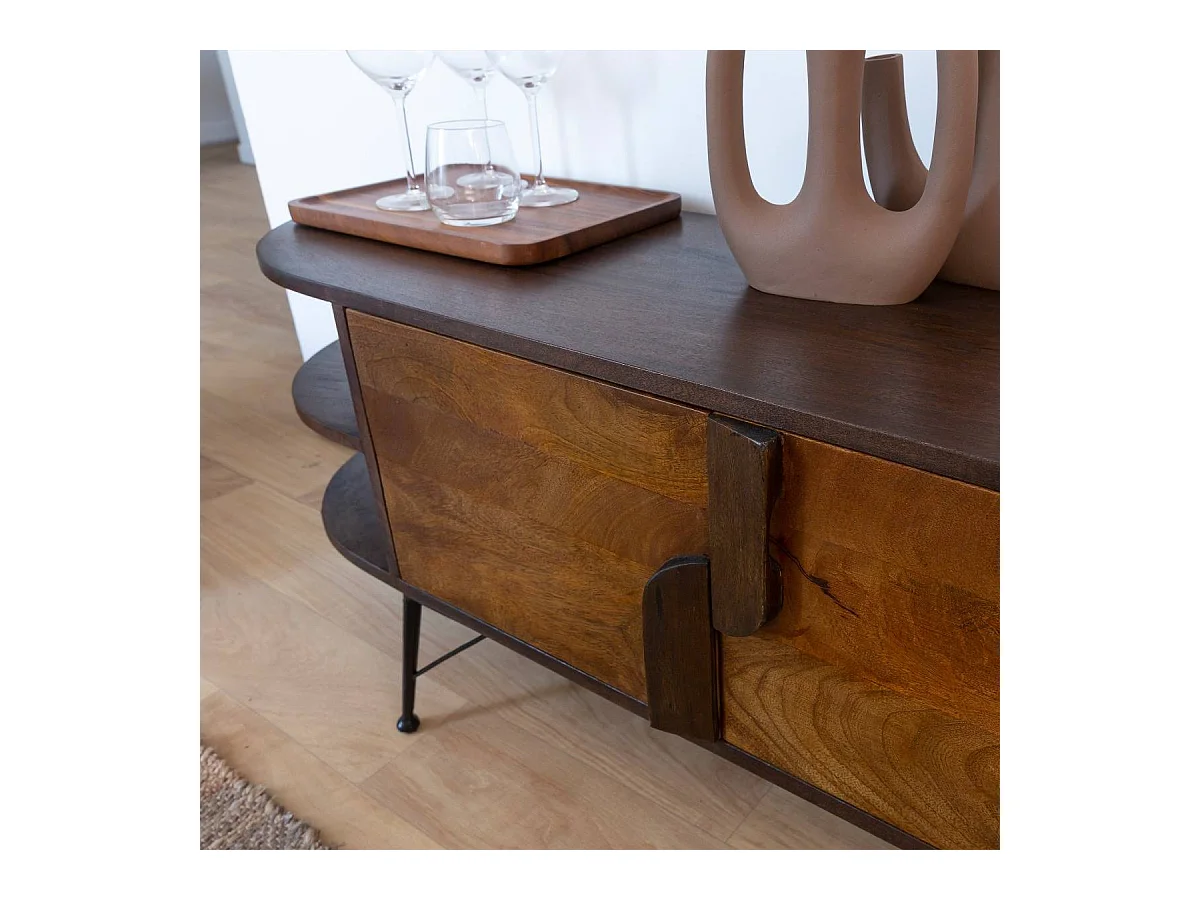 Meuble TV en bois d'acacia Juno