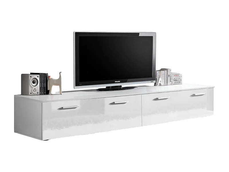 TV-meubel 200cm Collectie COMET. Kleur wit. 2 klapdeuren.