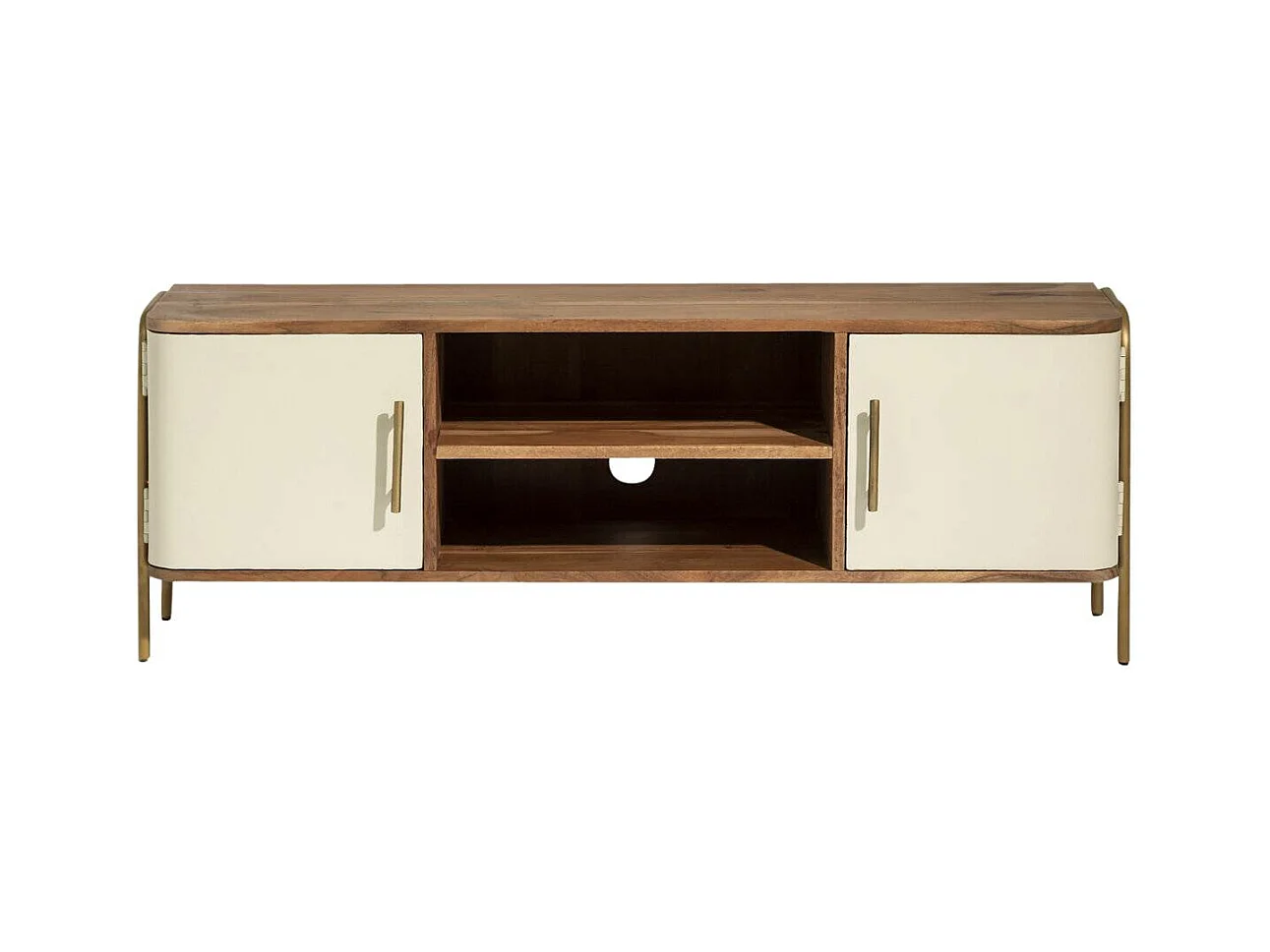 Meuble TV en bois d'acacia et métal Andrès