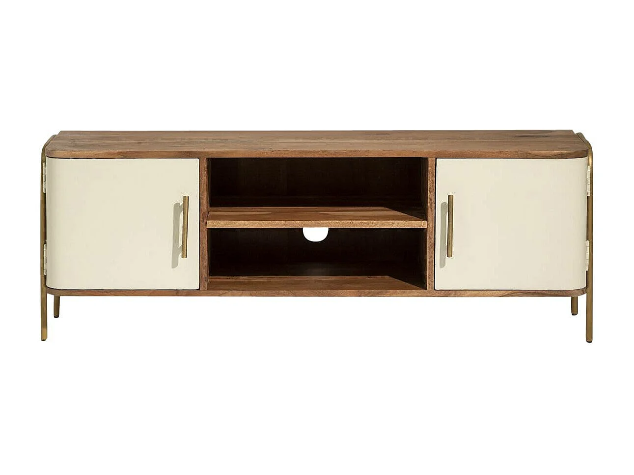 Meuble TV en bois d'acacia et métal Andrès