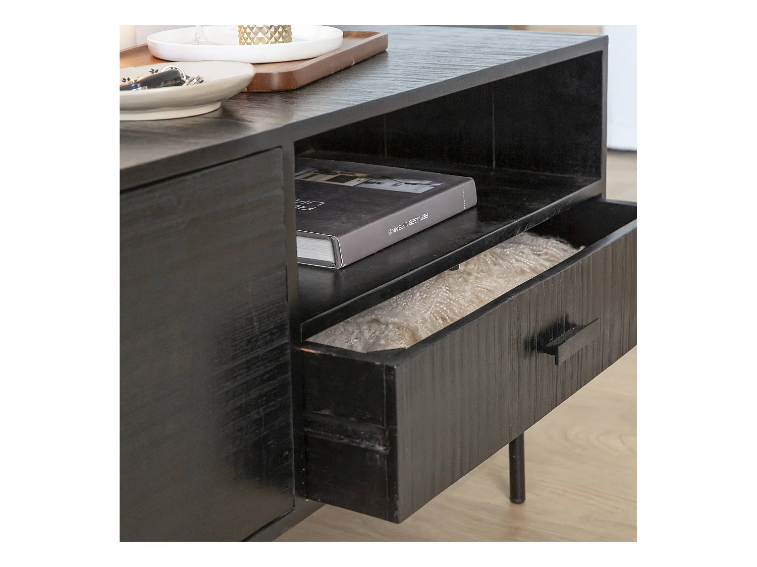 Meuble TV en bois d'acacia Lupin