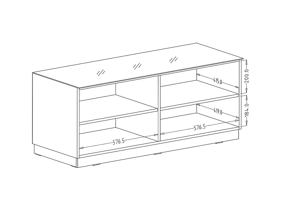 Mobile TV 120cm collezione ZANTE con 1 porta. Colore nero e grigio lucido.